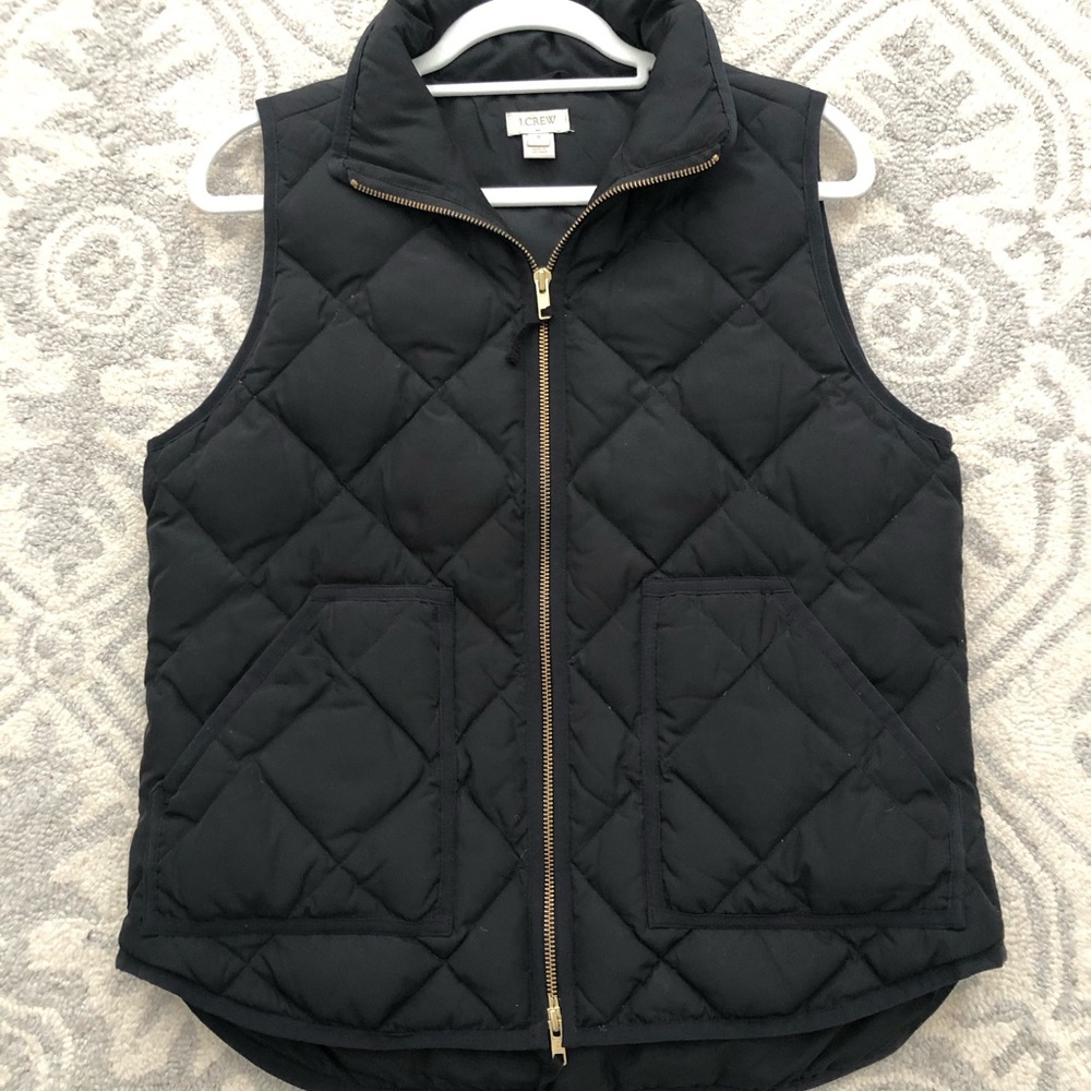 J Crew Black Puffer vest